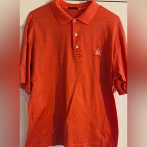 Men’s Marbas Coral Colored Polo Shirt Made In Italy Size Large